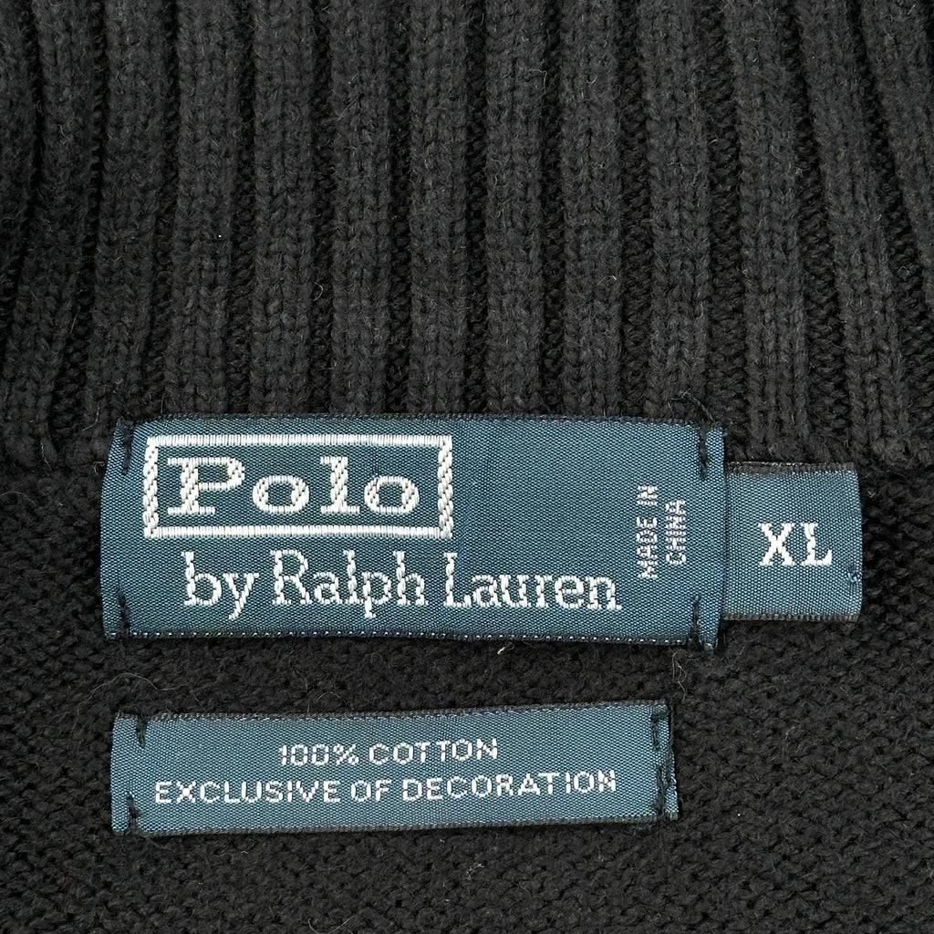 Polo By Ralph Lauren 1/4 Zip - XL Black Cotton - Image 3