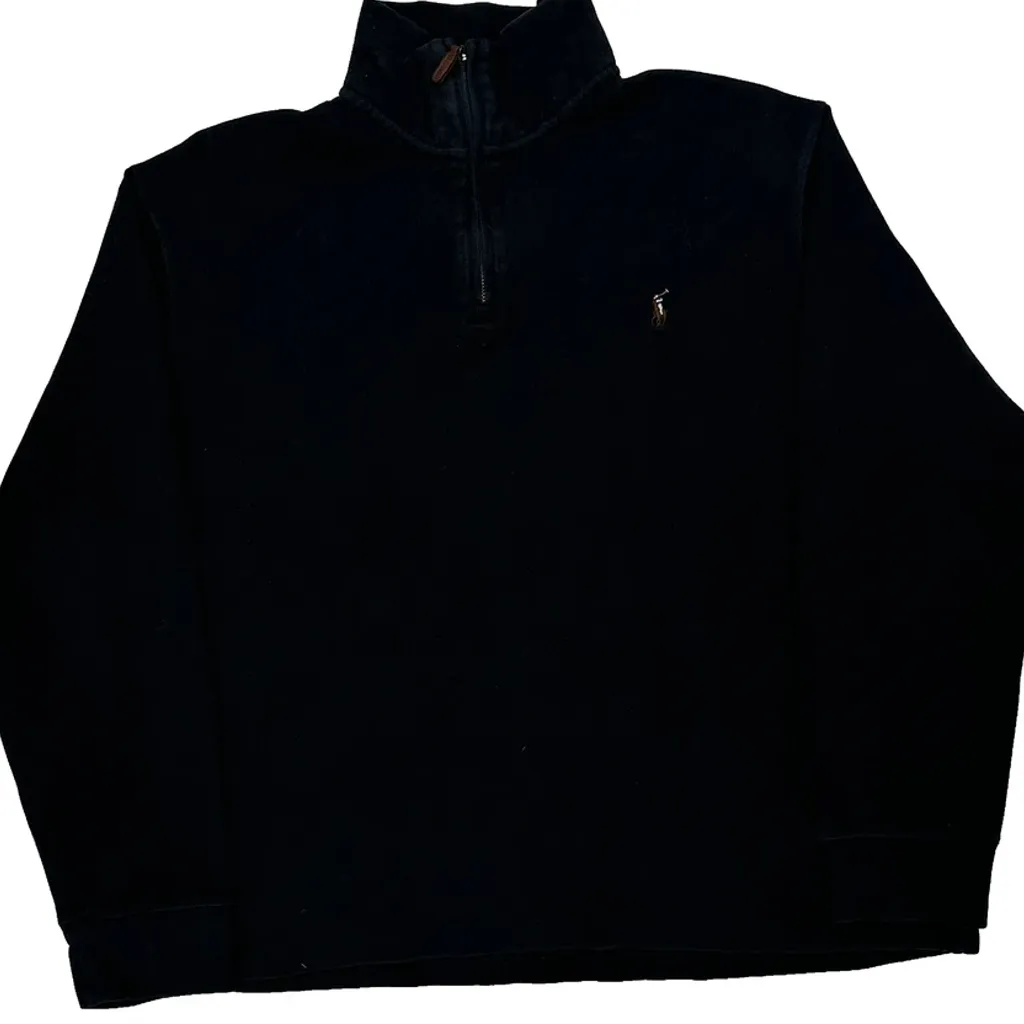 Polo By Ralph Lauren 1/4 Zip - XL Black Cotton - Image 5