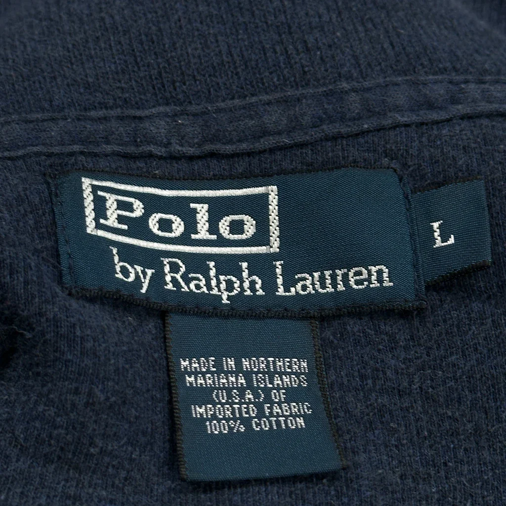 Polo By Ralph Lauren 1/4 Zip - Large Blue Cotton - Image 3