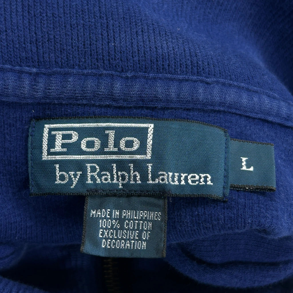Polo By Ralph Lauren 1/4 Zip - Large Blue Cotton - Image 3