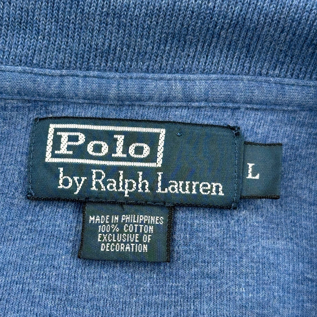 Polo By Ralph Lauren 1/4 Zip - Large Blue Cotton - Image 3