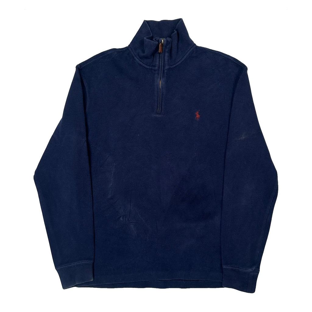 Polo By Ralph Lauren 1/4 Zip - Medium Blue Cotton