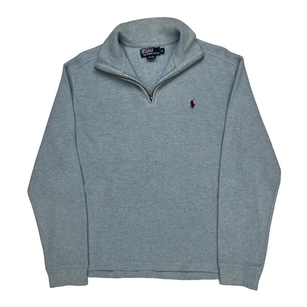 Polo By Ralph Lauren 1/4 Zip - Medium Blue Cotton