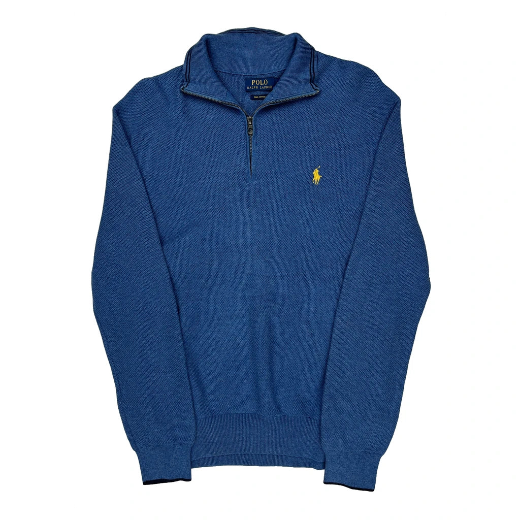 Polo By Ralph Lauren 1/4 Zip - Medium Blue Cotton