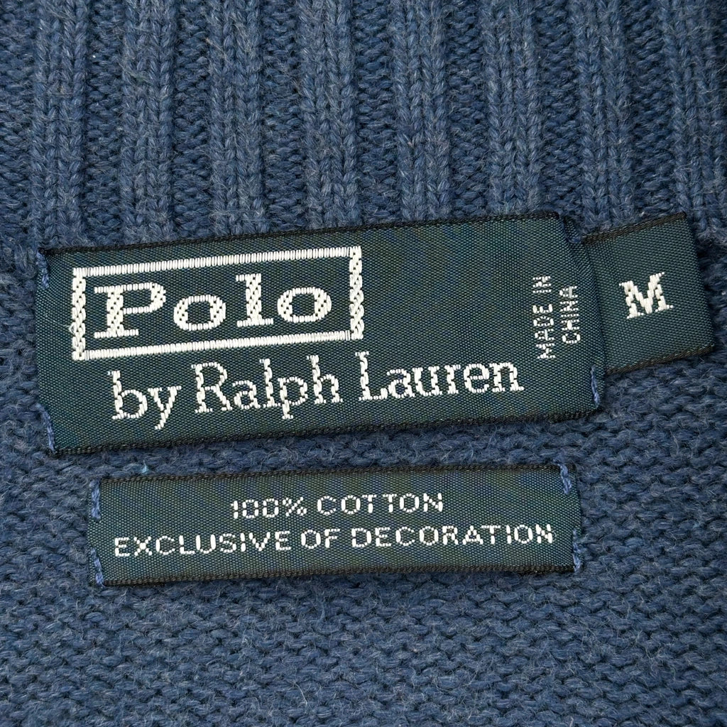Polo By Ralph Lauren 1/4 Zip - Medium Blue Cotton - Image 3