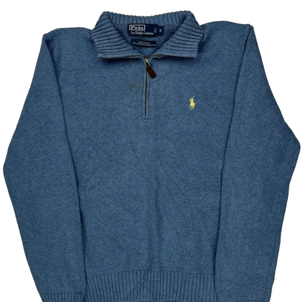 Polo By Ralph Lauren 1/4 Zip - Small Blue Cotton - Image 4