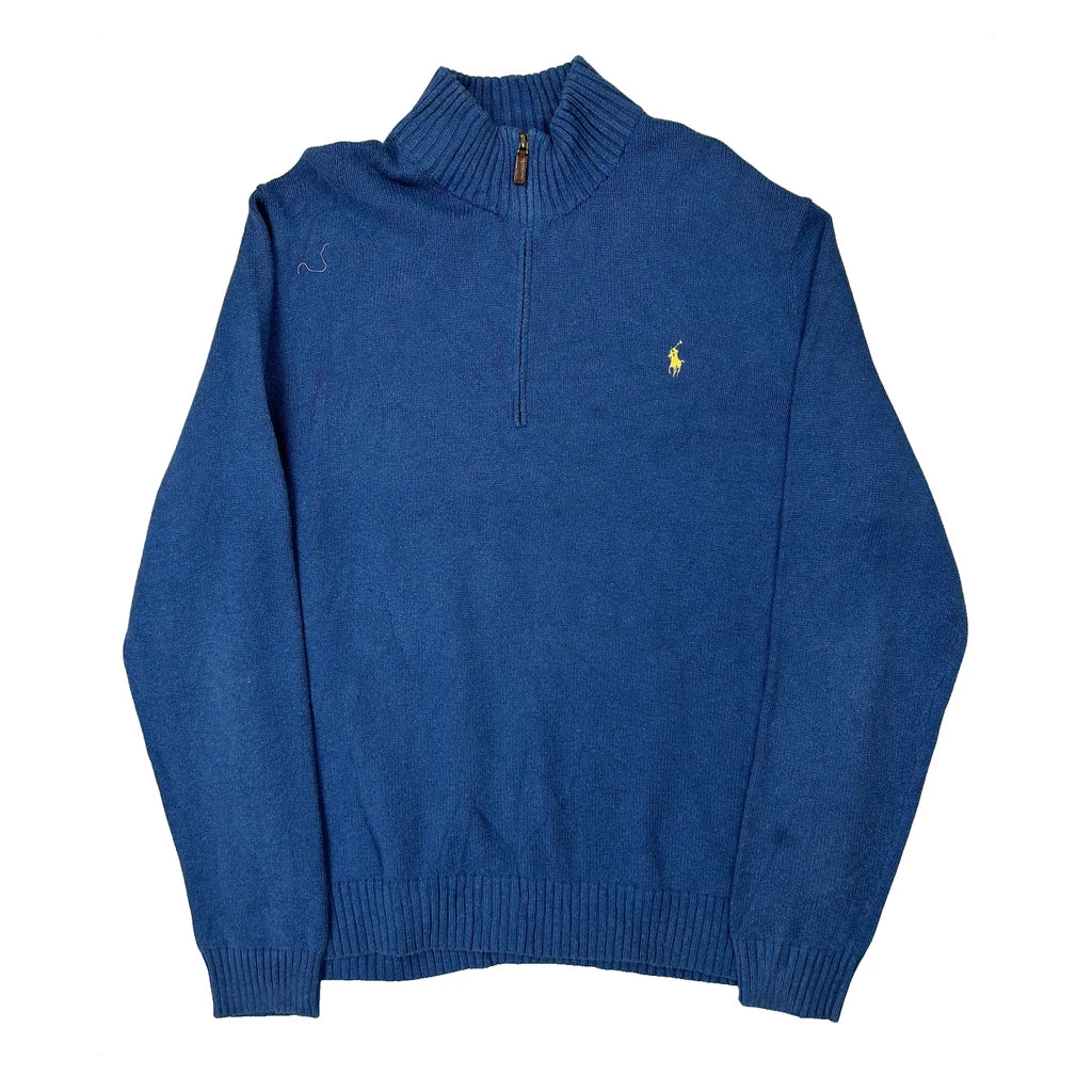 Polo By Ralph Lauren 1/4 Zip - XL Blue Cotton
