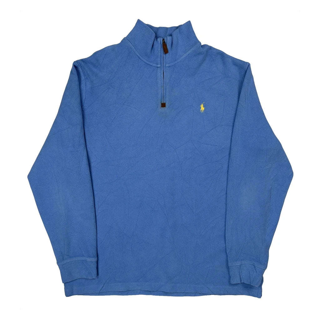 Polo By Ralph Lauren 1/4 Zip - XL Blue Cotton
