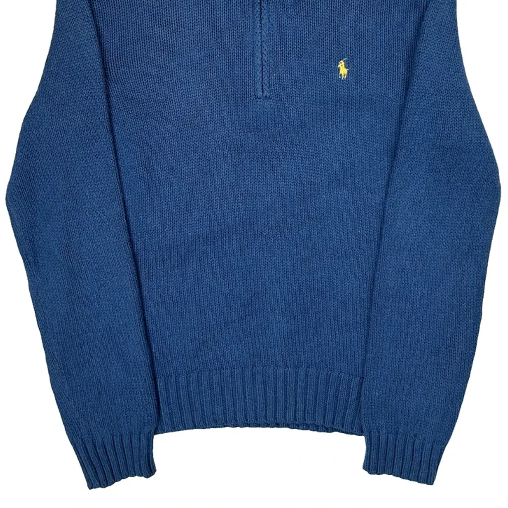 Polo By Ralph Lauren 1/4 Zip - XL Blue Cotton - Image 4