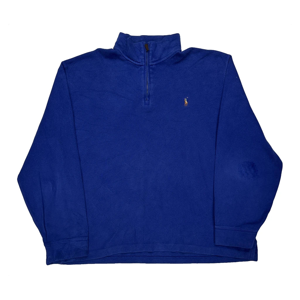 Polo By Ralph Lauren 1/4 Zip - XL Blue Cotton