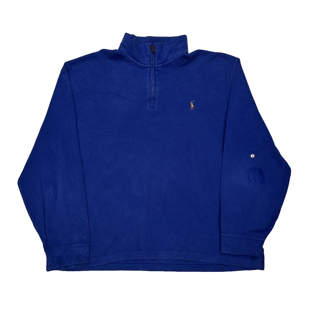 Polo By Ralph Lauren 1/4 Zip - XL Blue Cotton - Image 2