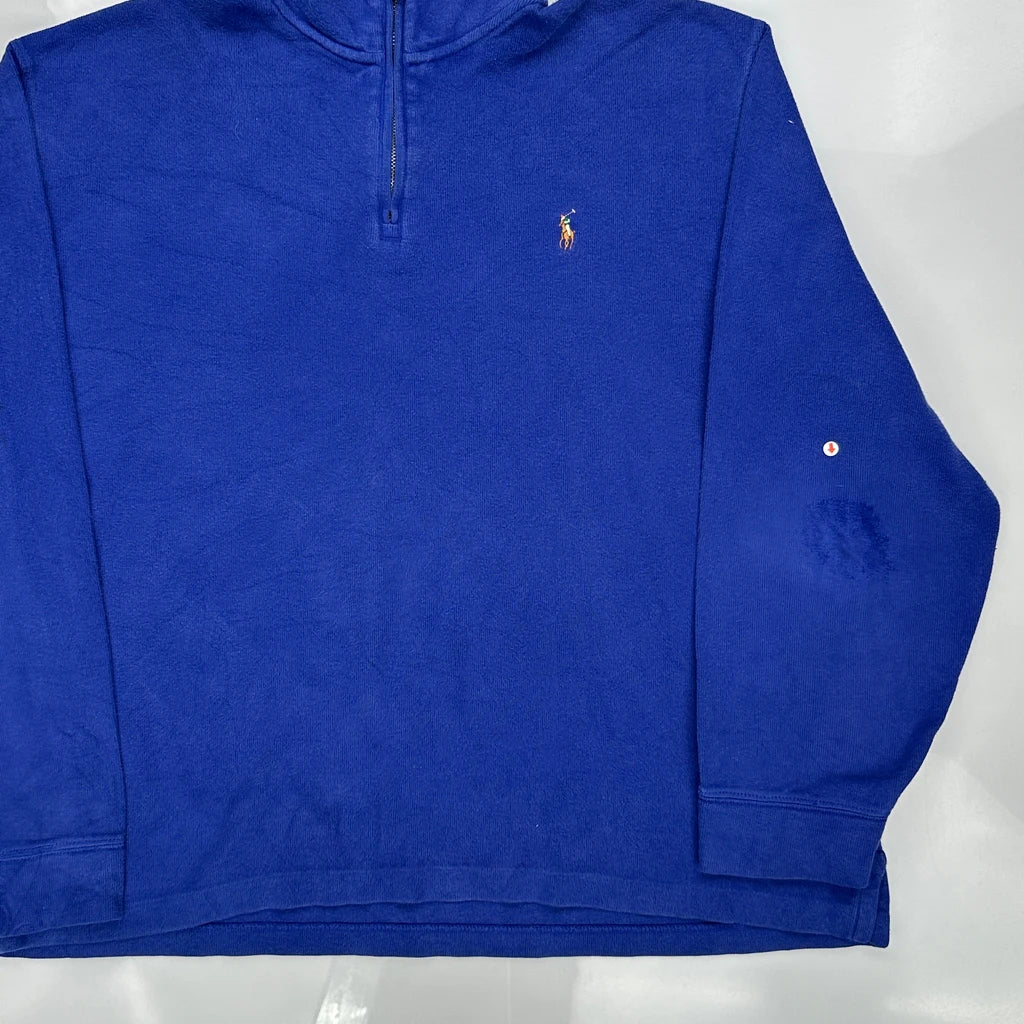 Polo By Ralph Lauren 1/4 Zip - XL Blue Cotton - Image 3