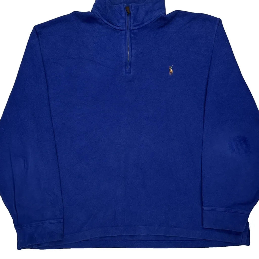 Polo By Ralph Lauren 1/4 Zip - XL Blue Cotton - Image 7