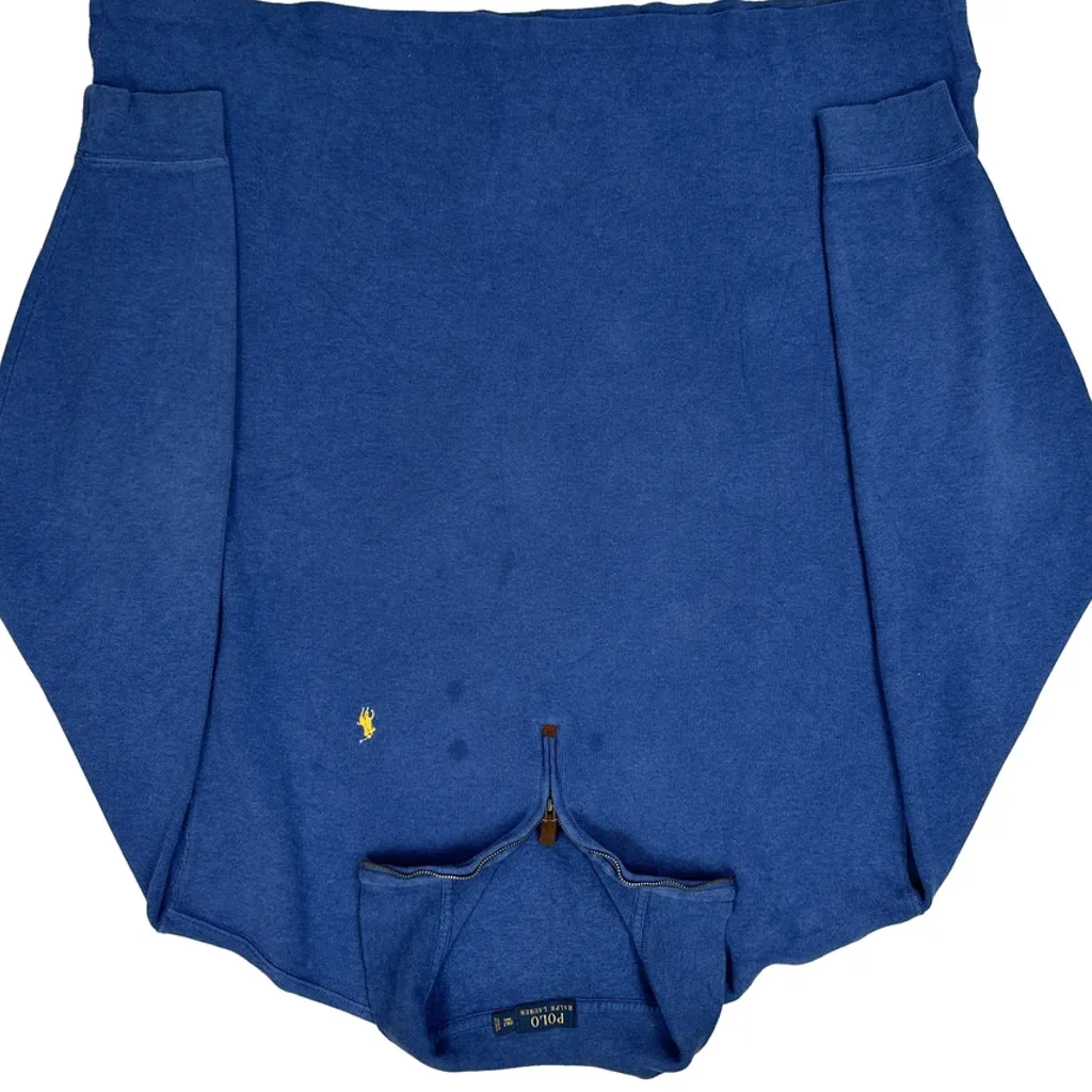 Polo By Ralph Lauren 1/4 Zip - 2XL Blue Cotton - Image 4