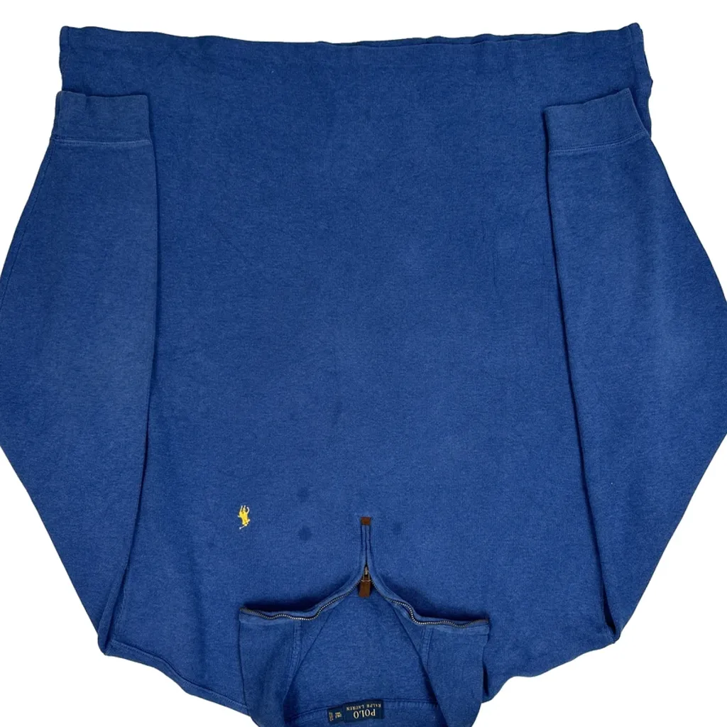 Polo By Ralph Lauren 1/4 Zip - 2XL Blue Cotton - Image 5