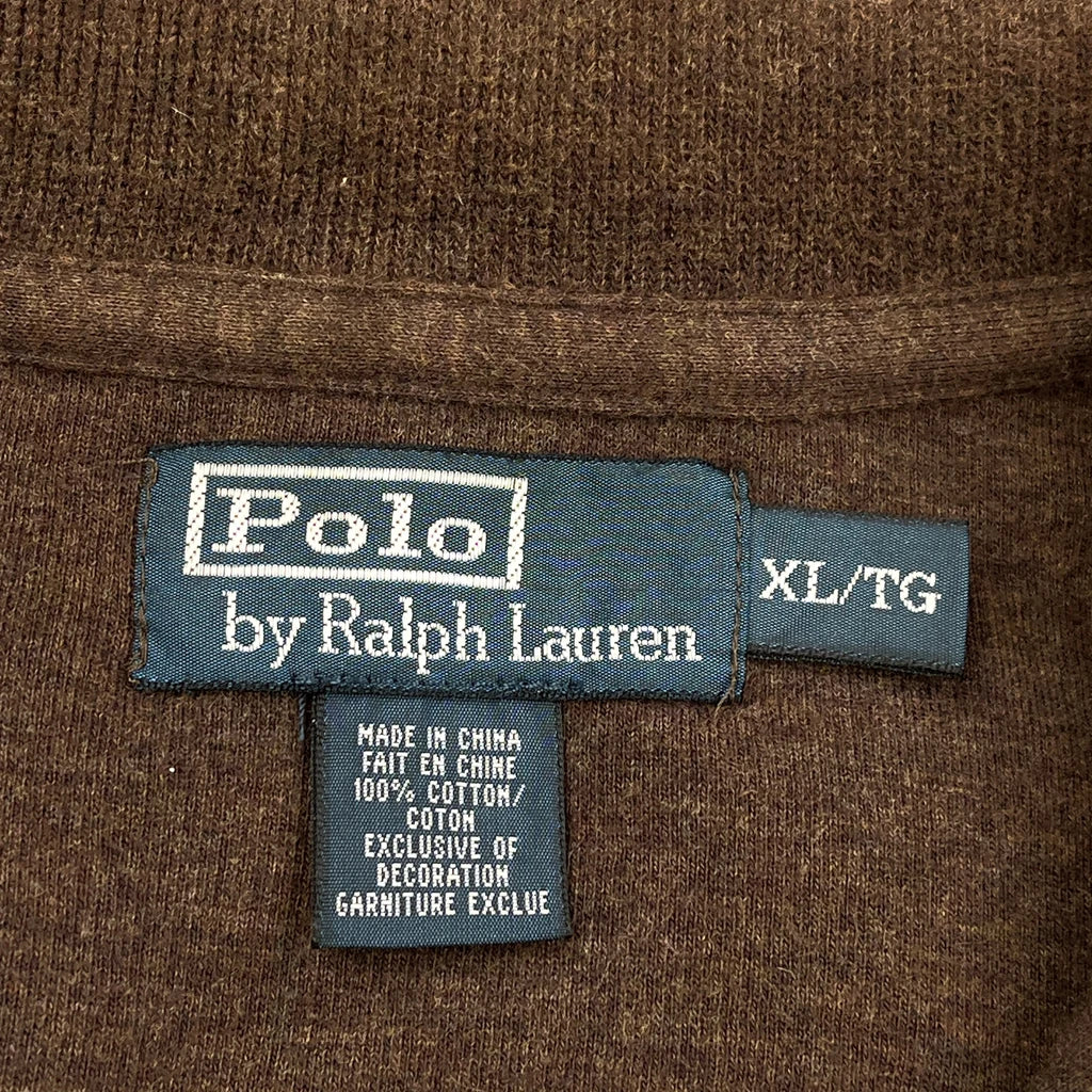 Polo By Ralph Lauren 1/4 Zip - XL Brown Cotton - Image 3