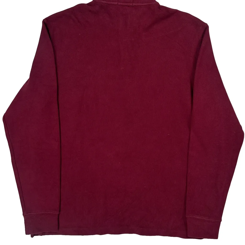 Polo By Ralph Lauren 1/4 Zip - Large Burgundy Cotton - Image 6