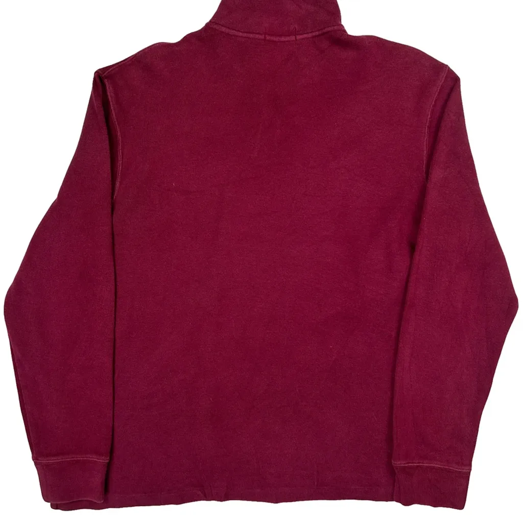 Polo By Ralph Lauren 1/4 Zip - Large Burgundy Cotton - Image 6