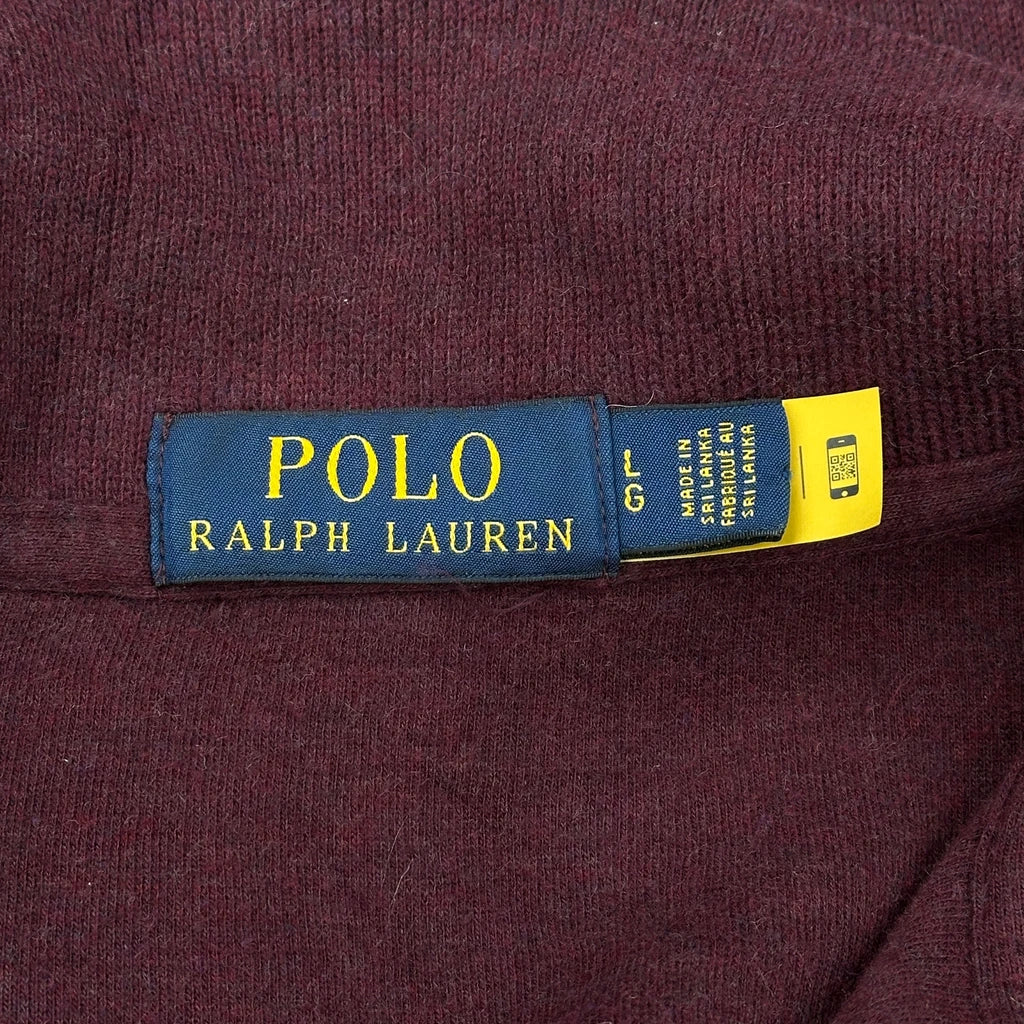 Polo By Ralph Lauren 1/4 Zip - Large Burgundy Cotton - Image 3