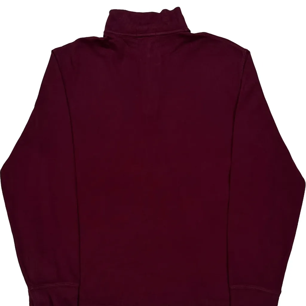 Polo By Ralph Lauren 1/4 Zip - Large Burgundy Cotton - Image 6