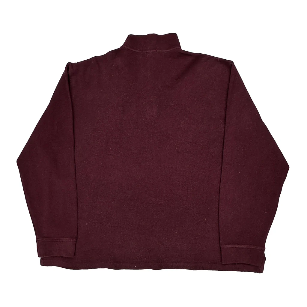 Polo By Ralph Lauren 1/4 Zip - 2XL Burgundy Cotton - Image 2