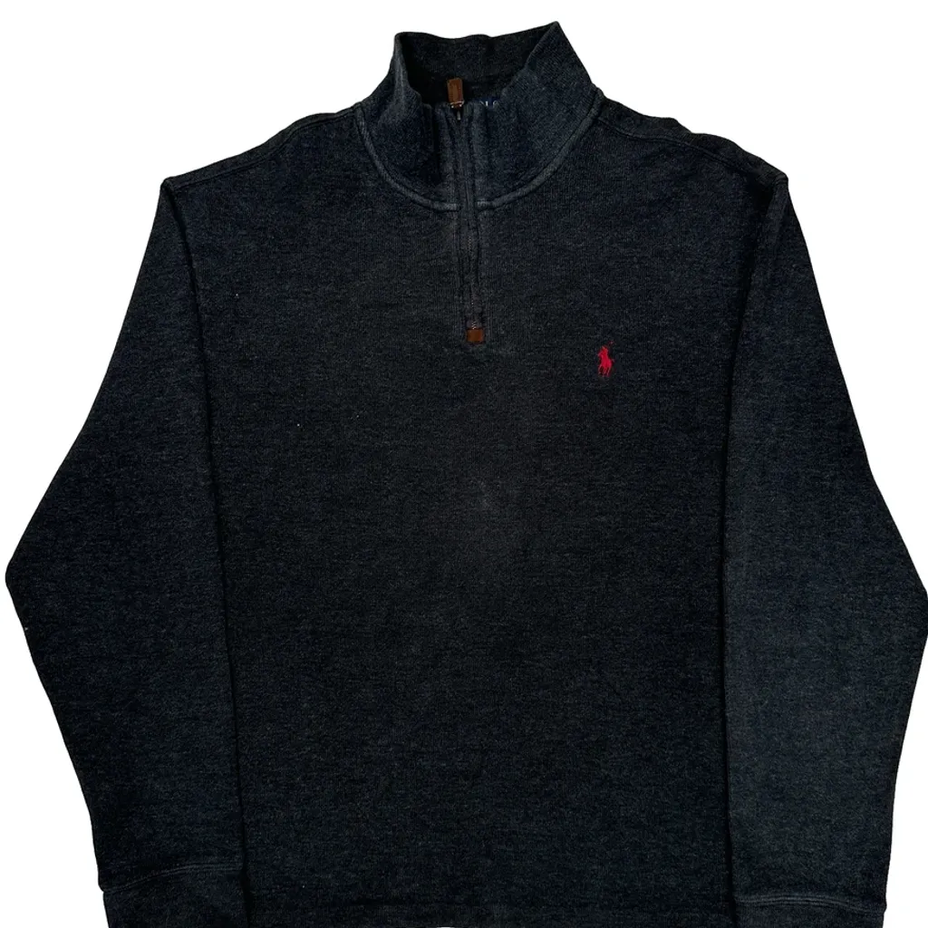 Polo By Ralph Lauren 1/4 Zip - Large Gray Cotton - Image 4