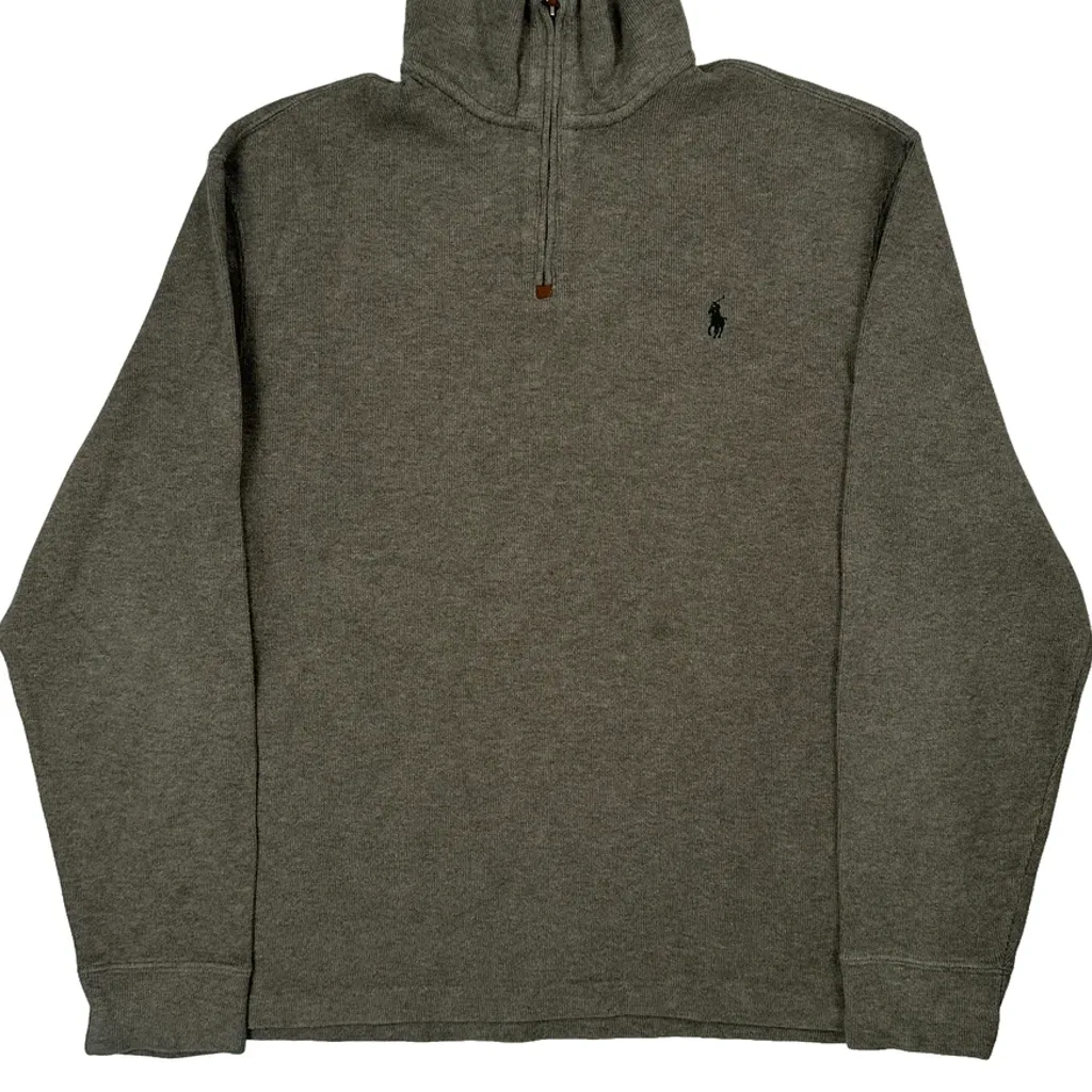 Polo By Ralph Lauren 1/4 Zip - Large Gray Cotton - Image 4