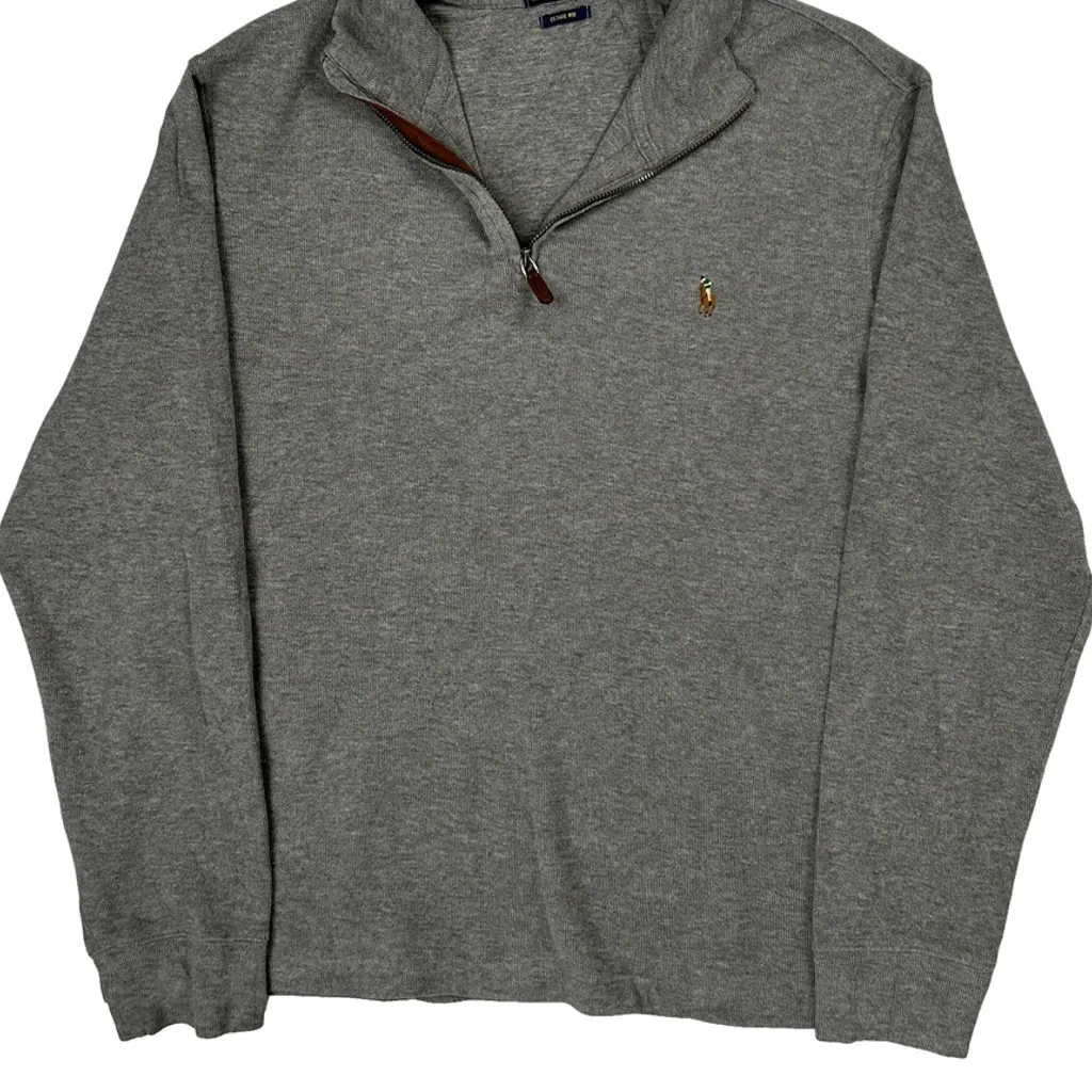 Polo By Ralph Lauren 1/4 Zip - Large Gray Cotton - Image 5