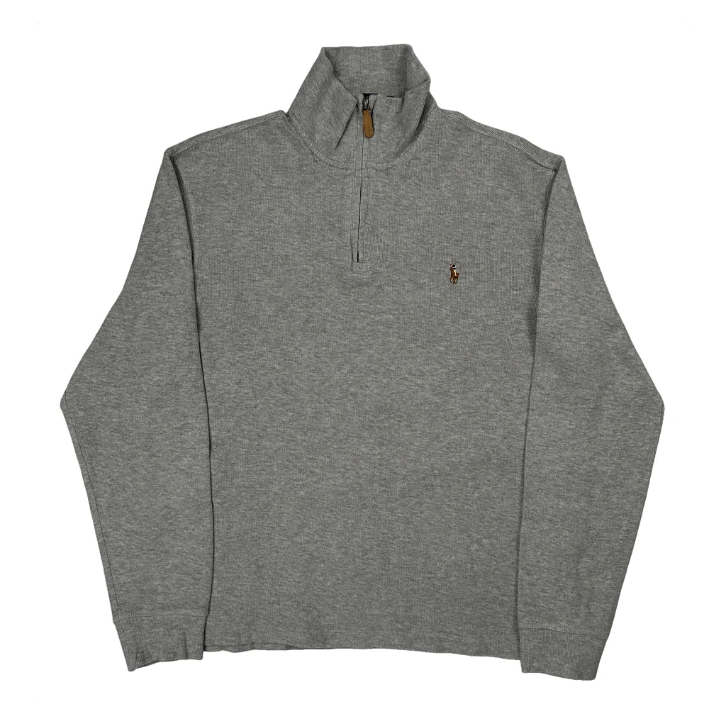 Polo By Ralph Lauren 1/4 Zip - Medium Gray Cotton