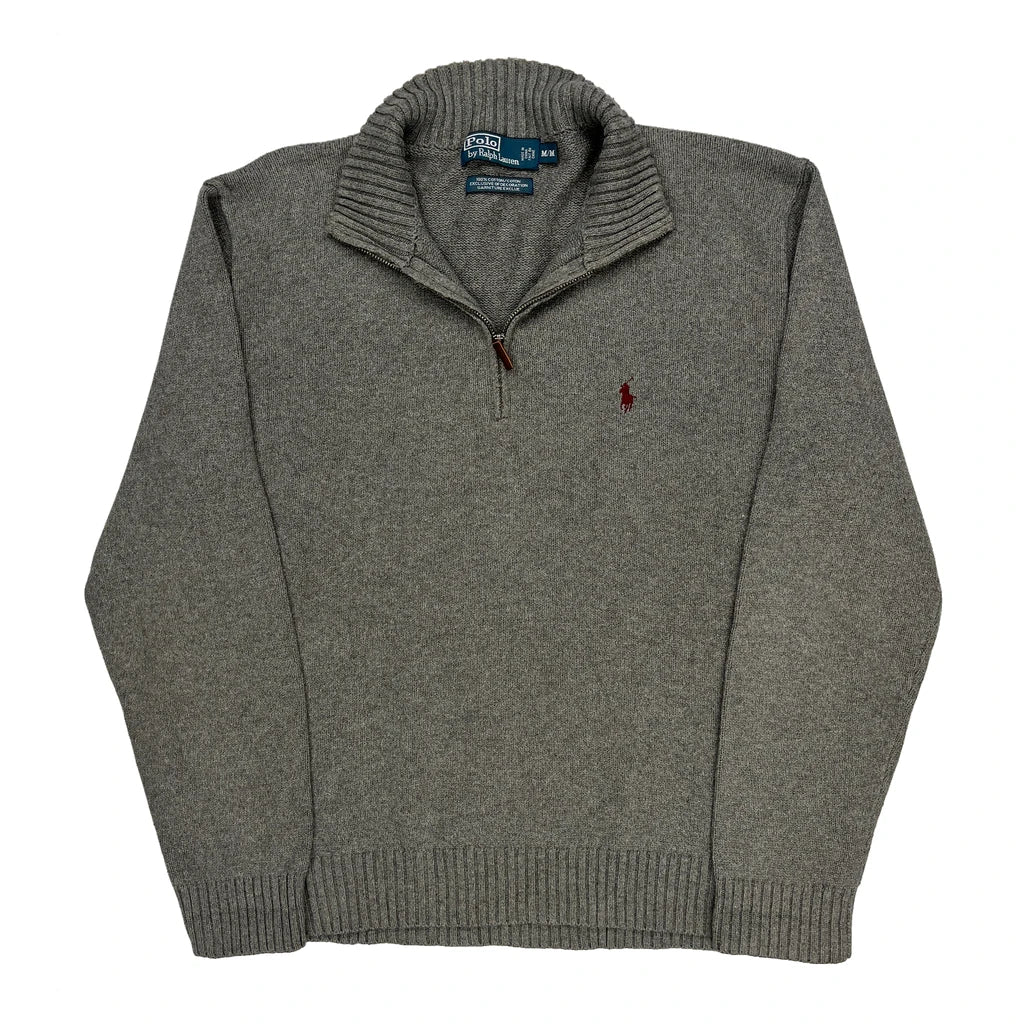 Polo By Ralph Lauren 1/4 Zip - Medium Gray Cotton