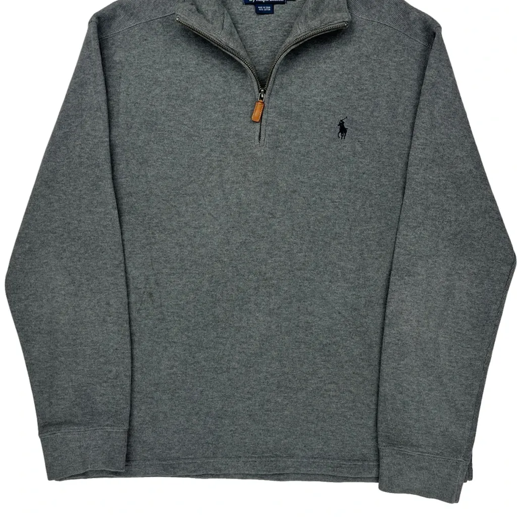 Polo By Ralph Lauren 1/4 Zip - Medium Gray Cotton - Image 4
