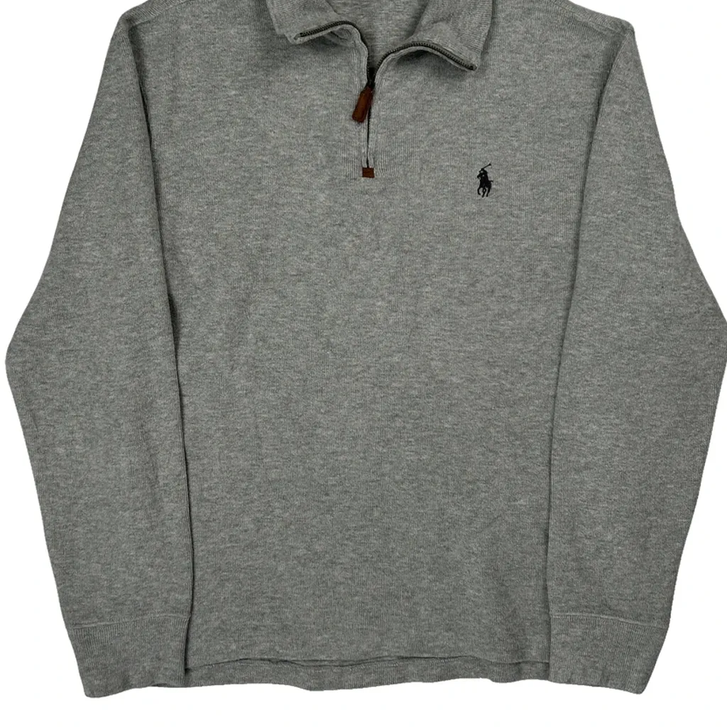 Polo By Ralph Lauren 1/4 Zip - Small Gray Cotton - Image 4