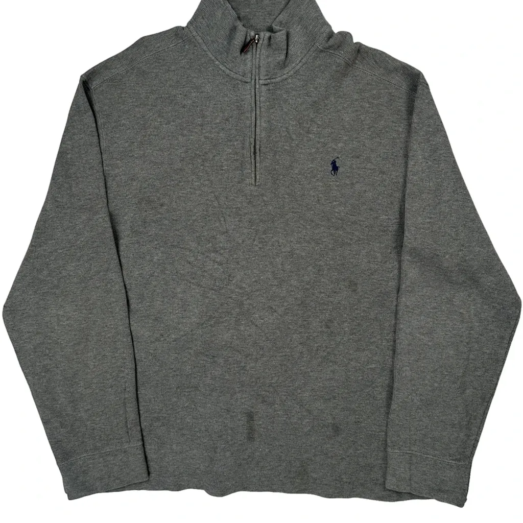 Polo By Ralph Lauren 1/4 Zip - XL Gray Cotton - Image 5