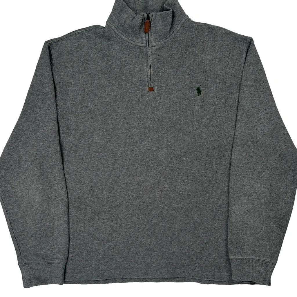 Polo By Ralph Lauren 1/4 Zip - XL Gray Cotton - Image 5