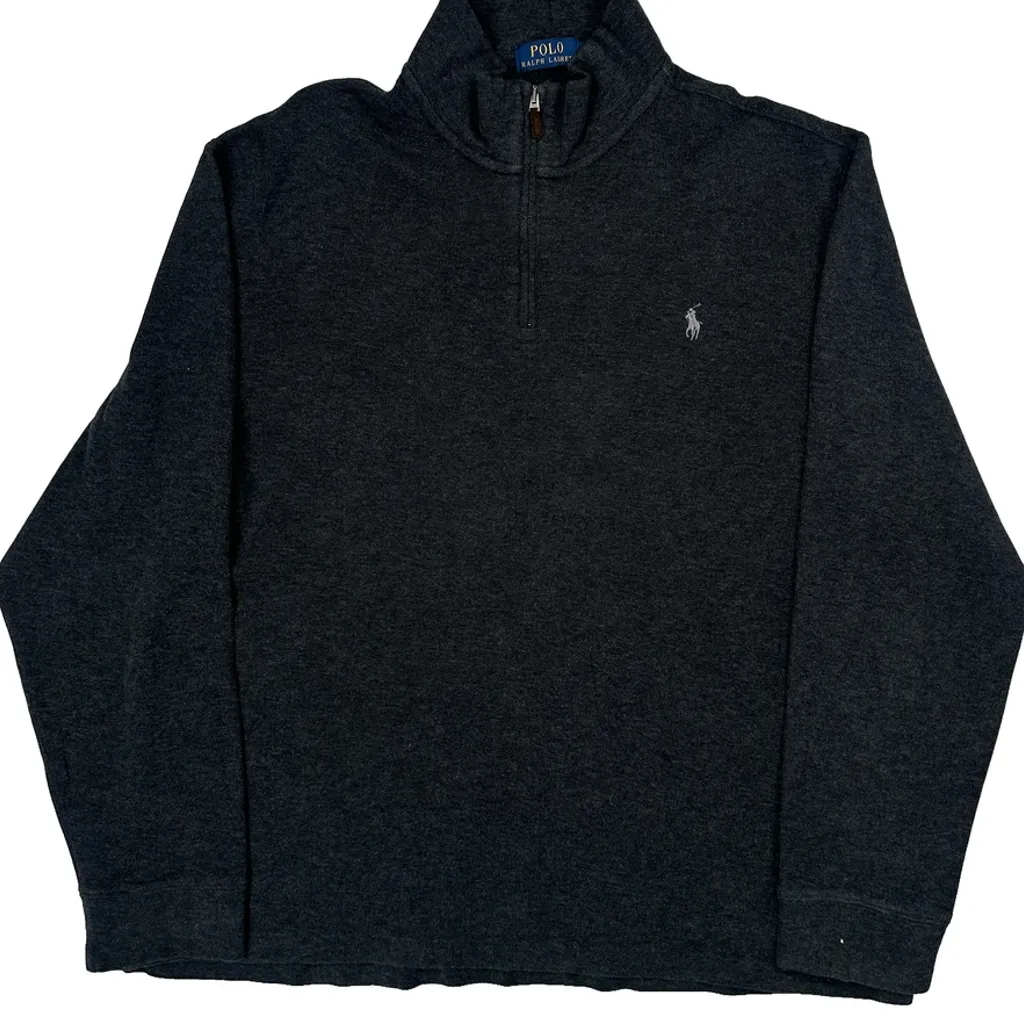 Polo By Ralph Lauren 1/4 Zip - XL Gray Cotton - Image 5
