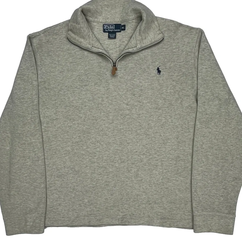Polo By Ralph Lauren 1/4 Zip - XL Gray Cotton - Image 4
