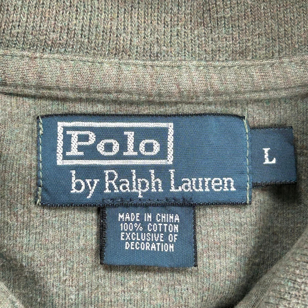 Polo By Ralph Lauren 1/4 Zip - Large Green Cotton - Image 3