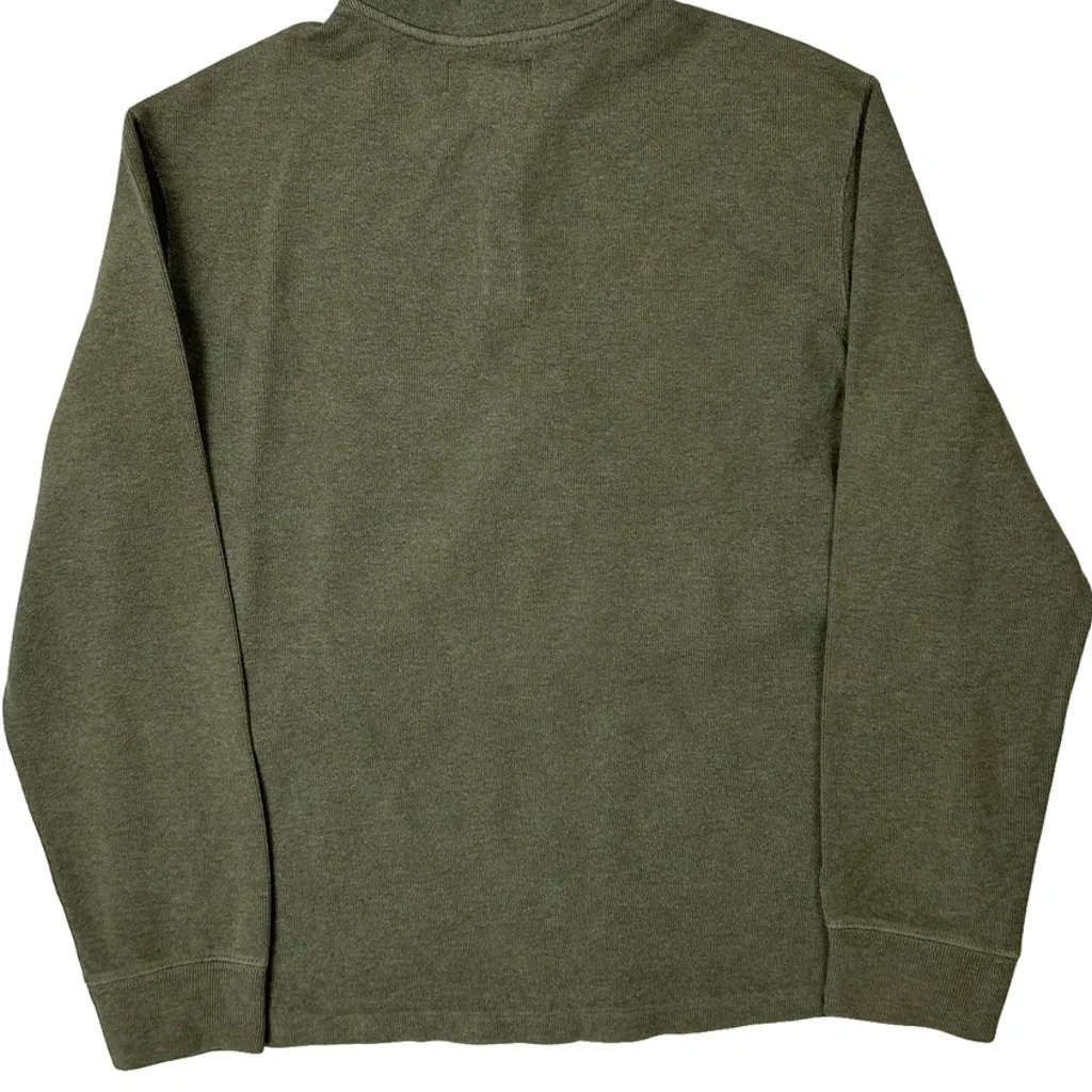 Polo By Ralph Lauren 1/4 Zip - Large Green Cotton - Image 7
