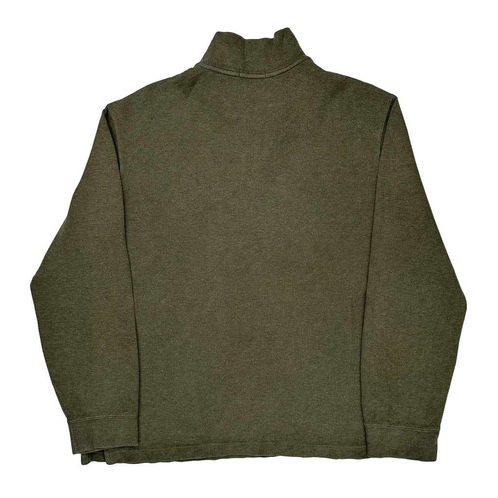 Polo By Ralph Lauren 1/4 Zip - Large Green Cotton - Image 2