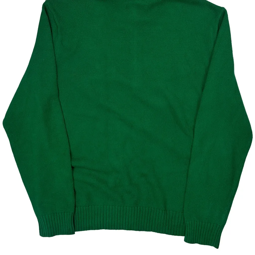 Polo By Ralph Lauren 1/4 Zip - Large Green Cotton - Image 7