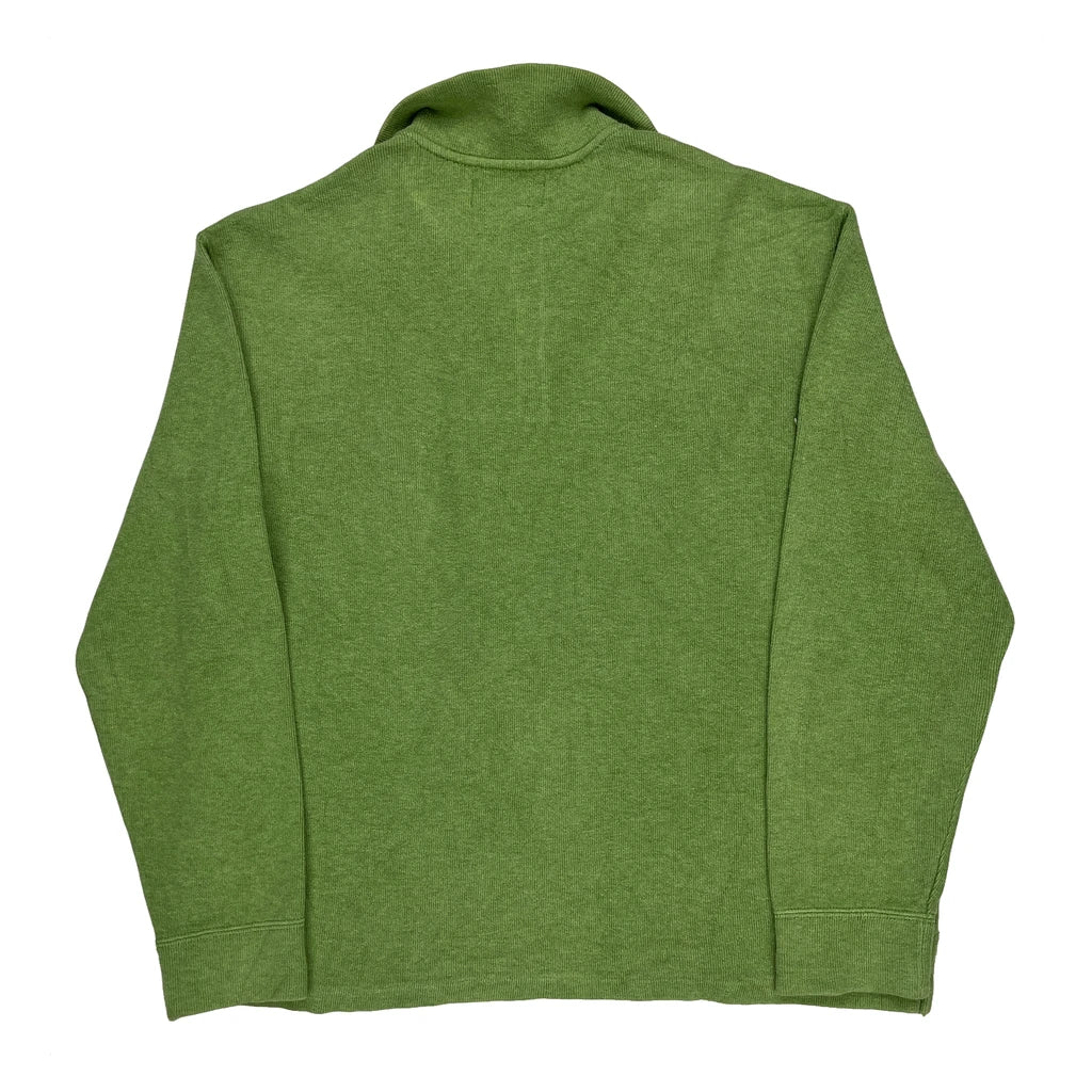 Polo By Ralph Lauren 1/4 Zip - Large Green Cotton - Image 2
