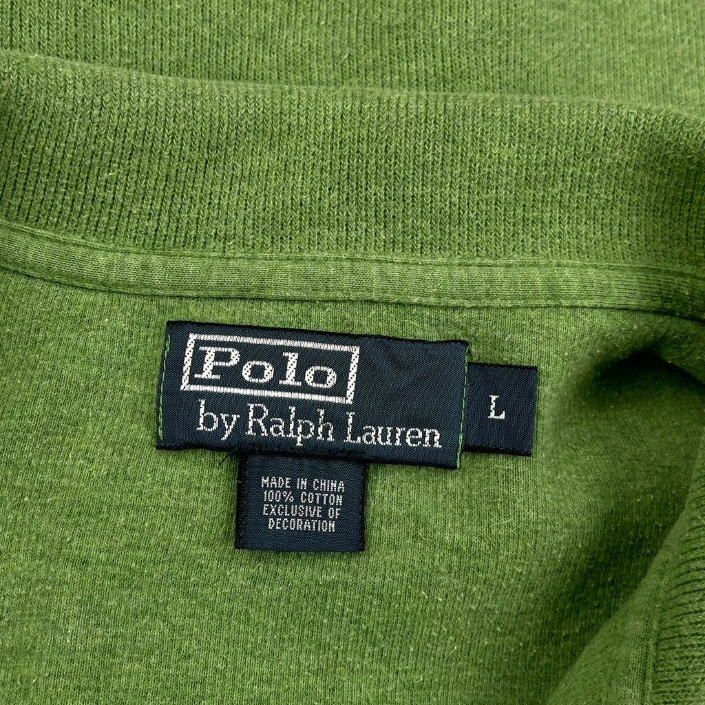 Polo By Ralph Lauren 1/4 Zip - Large Green Cotton - Image 3