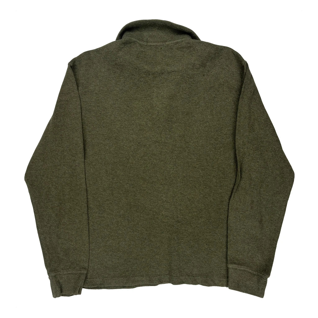 Polo By Ralph Lauren 1/4 Zip - Medium Green Cotton - Image 2