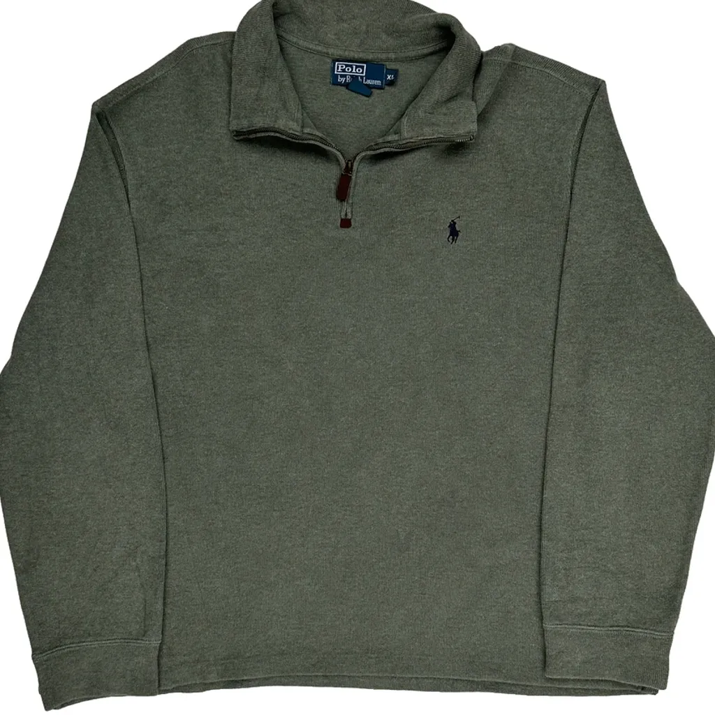 Polo By Ralph Lauren 1/4 Zip - XL Green Cotton - Image 5