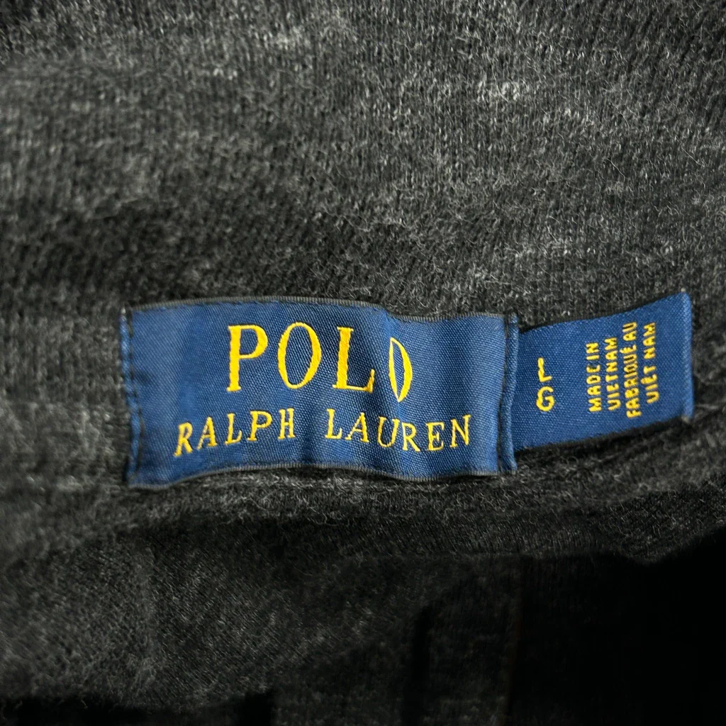 Polo By Ralph Lauren 1/4 Zip - Large Grey Cotton Blend - Image 3