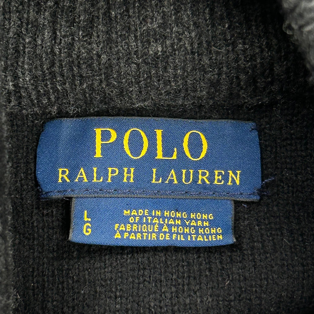 Polo By Ralph Lauren 1/4 Zip - Large Grey Wool - Image 3