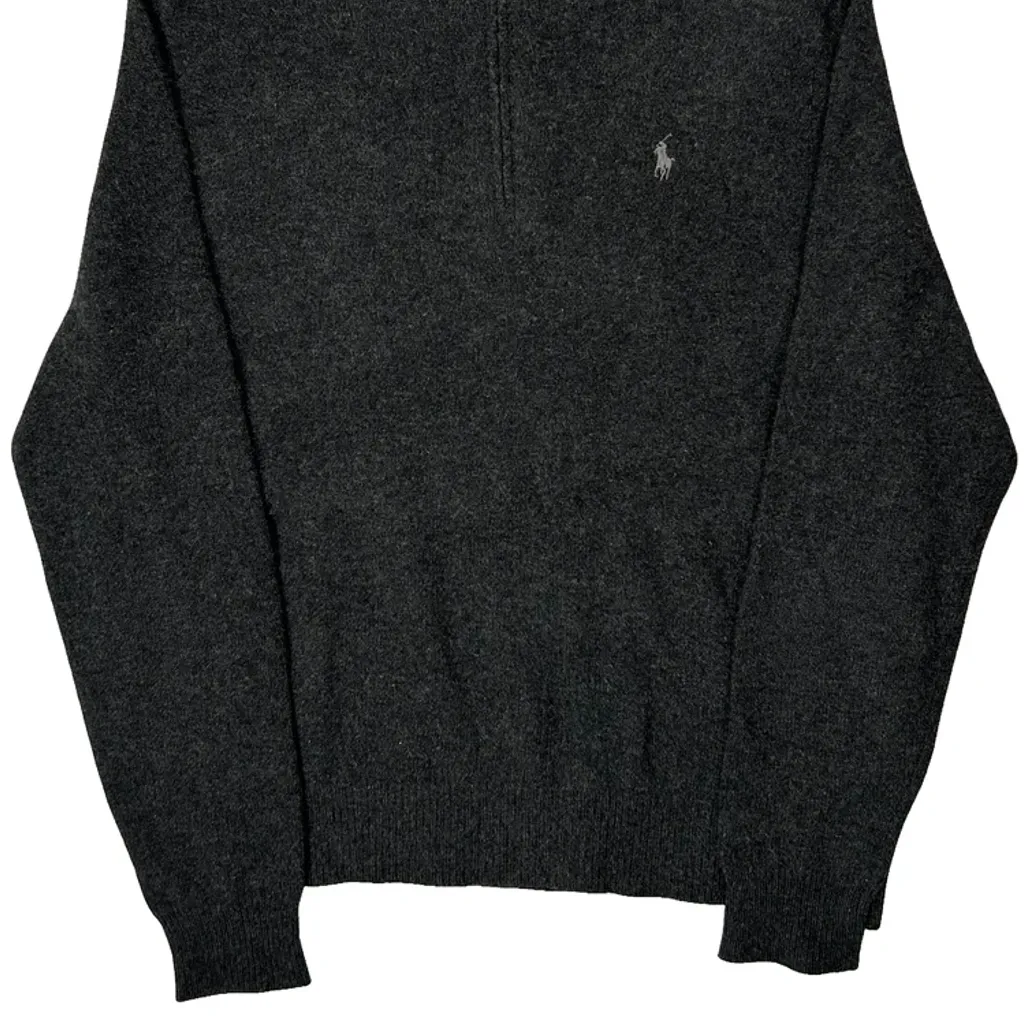 Polo By Ralph Lauren 1/4 Zip - Large Grey Wool - Image 5