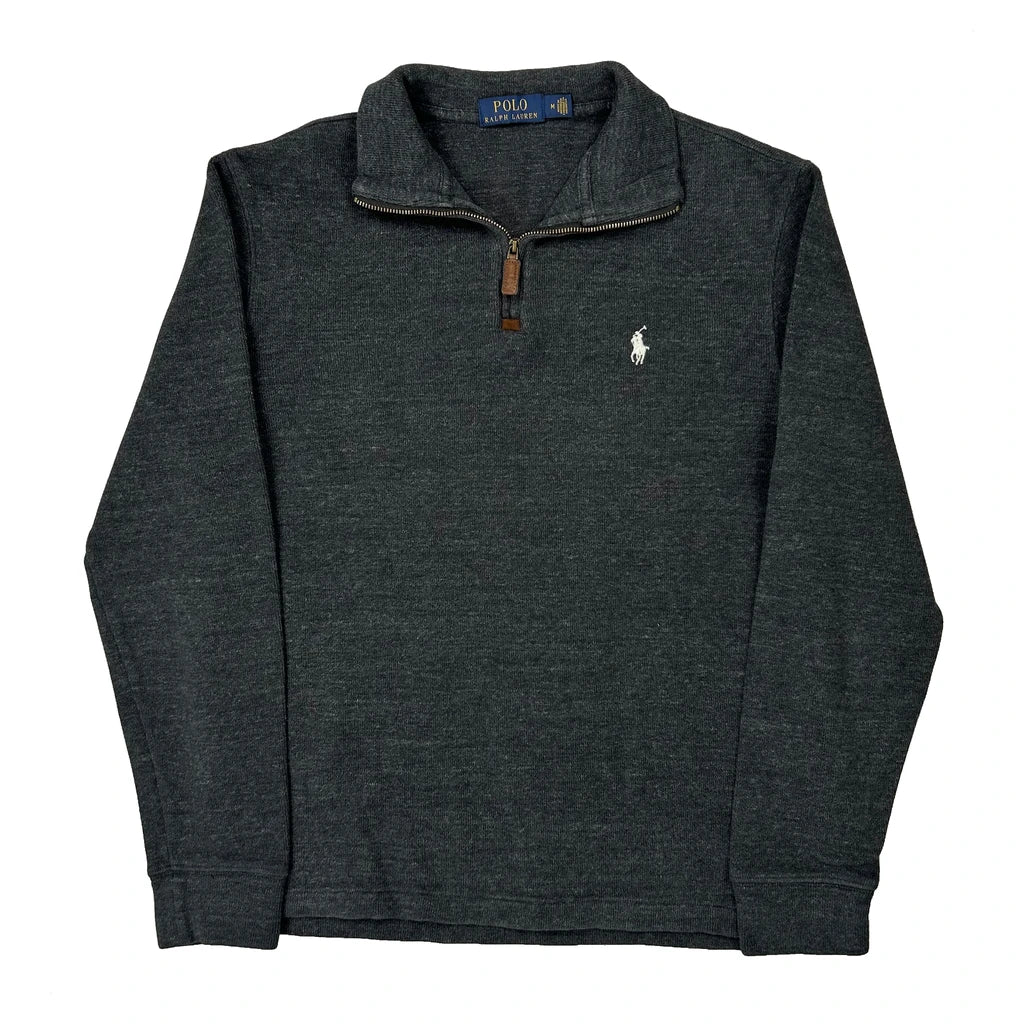 Polo By Ralph Lauren 1/4 Zip - Medium Grey Cotton