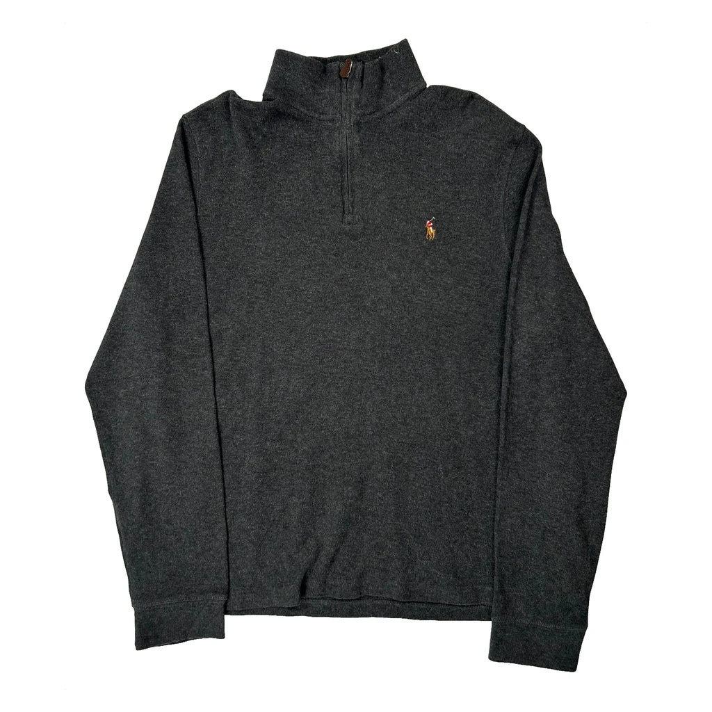 Polo By Ralph Lauren 1/4 Zip - Medium Grey Cotton