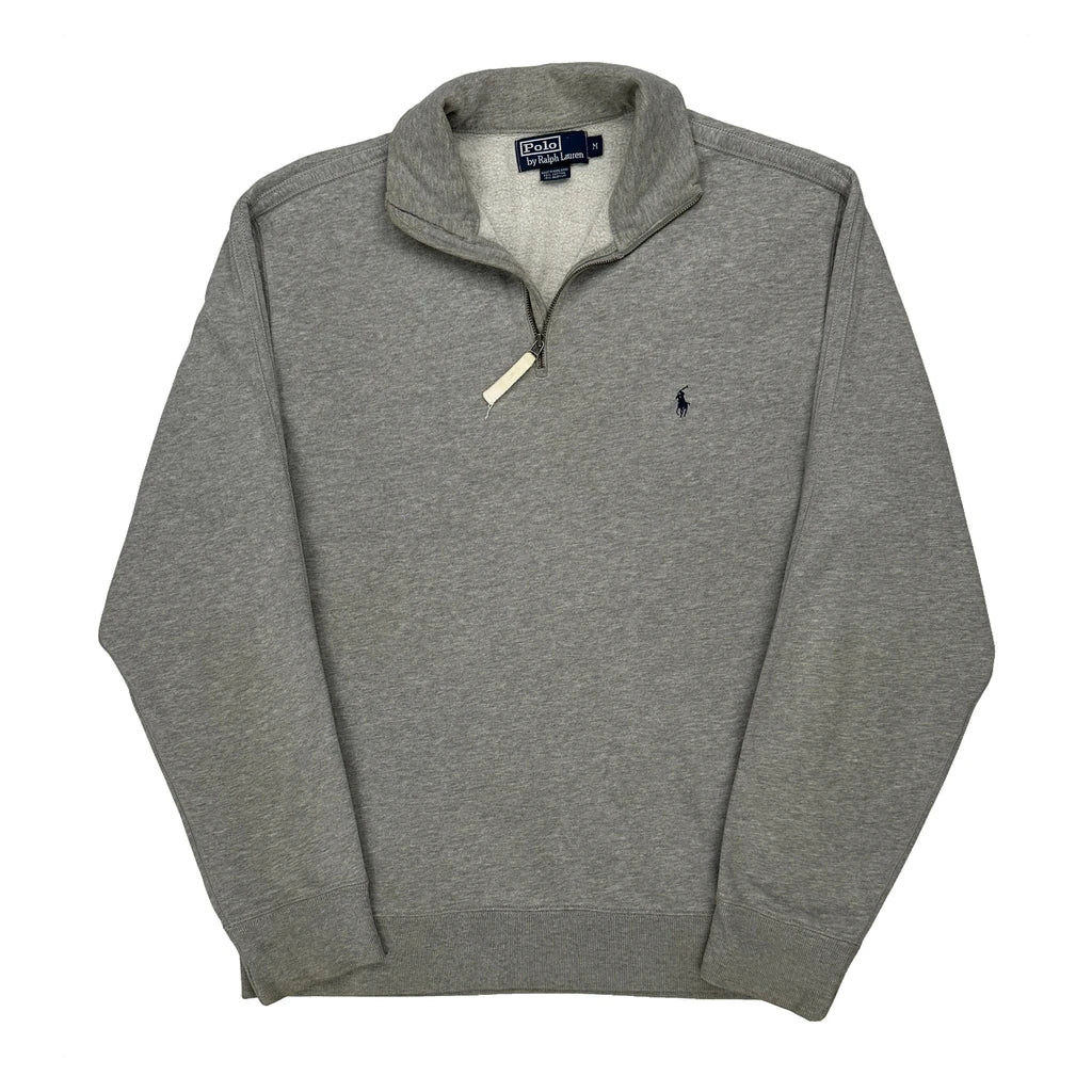 Polo By Ralph Lauren 1/4 Zip - Medium Grey Cotton Blend